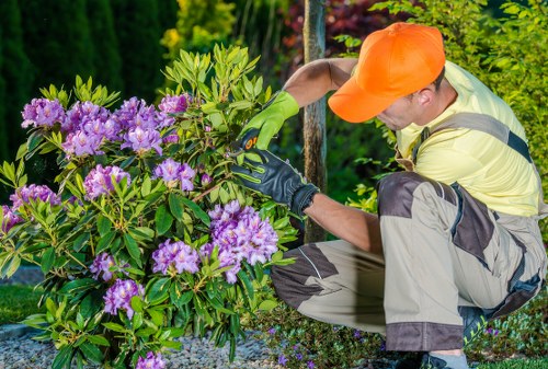 Tree surgeons recycling green waste in Yiewsley
